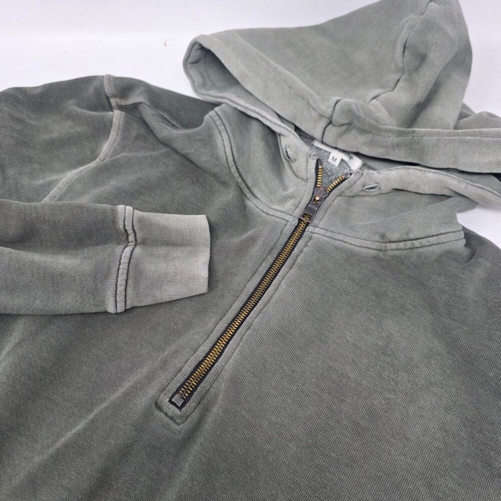 Cotton Citizen Green Quarter Zip Side Zip Hoodie Sweater Men's Medium M